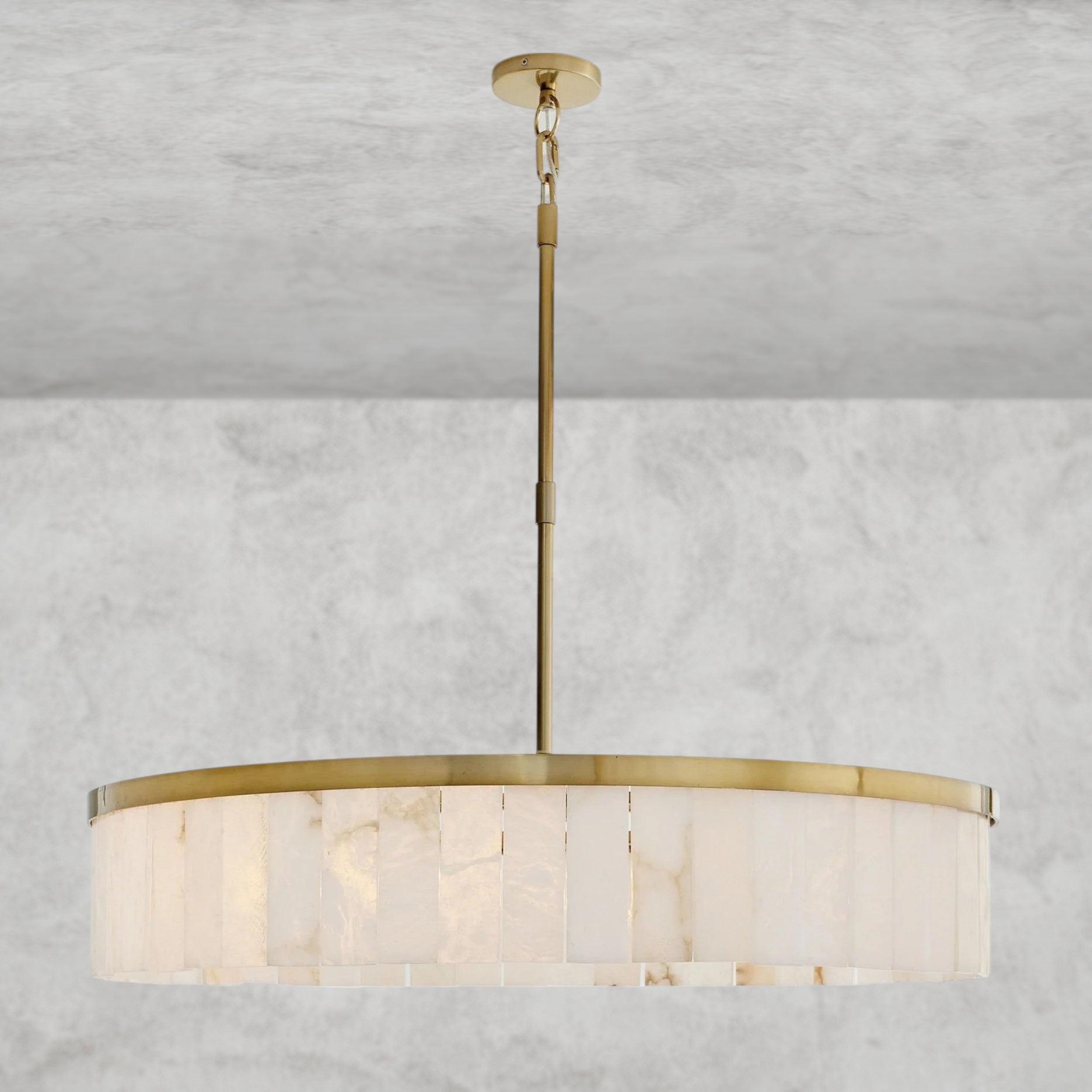 Widham One-Tire Round Alabaster Chandelier