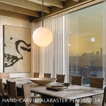Theseus Alabaster Modern Ball Pendant Light