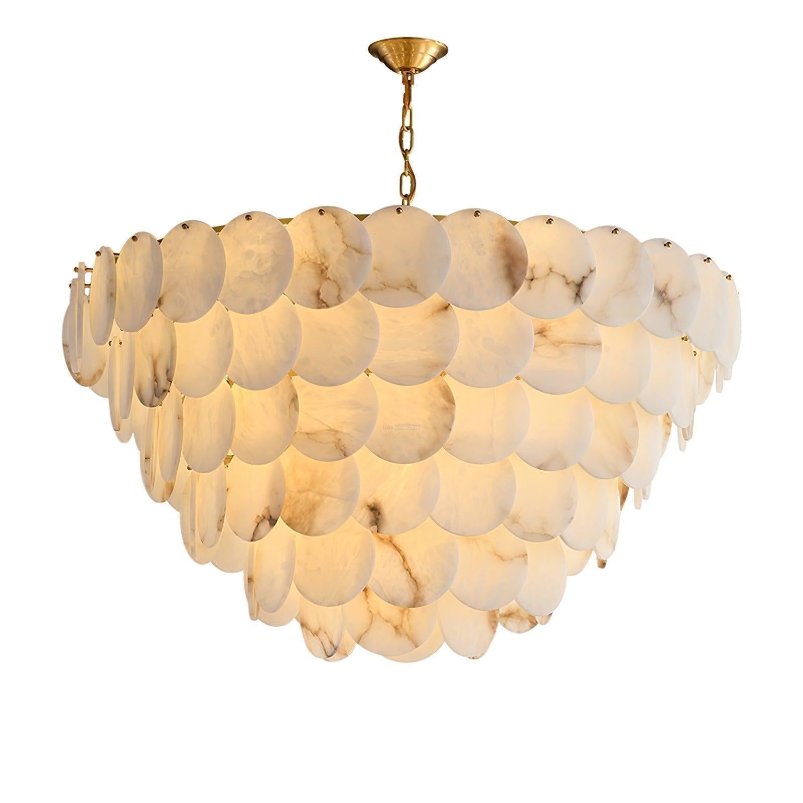 Alabaster Shell Brass Chandelier with 2/3/4/5/6 layer