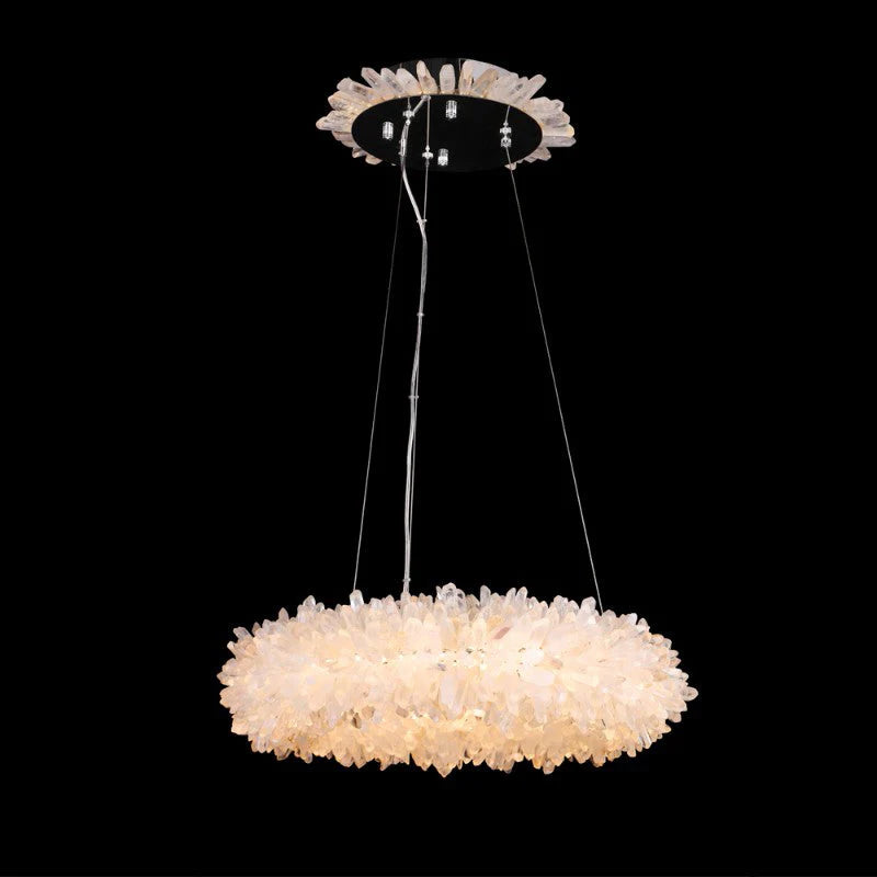 Kandice Round Rock Crystal Chandelier 24", 32", 40", 47"