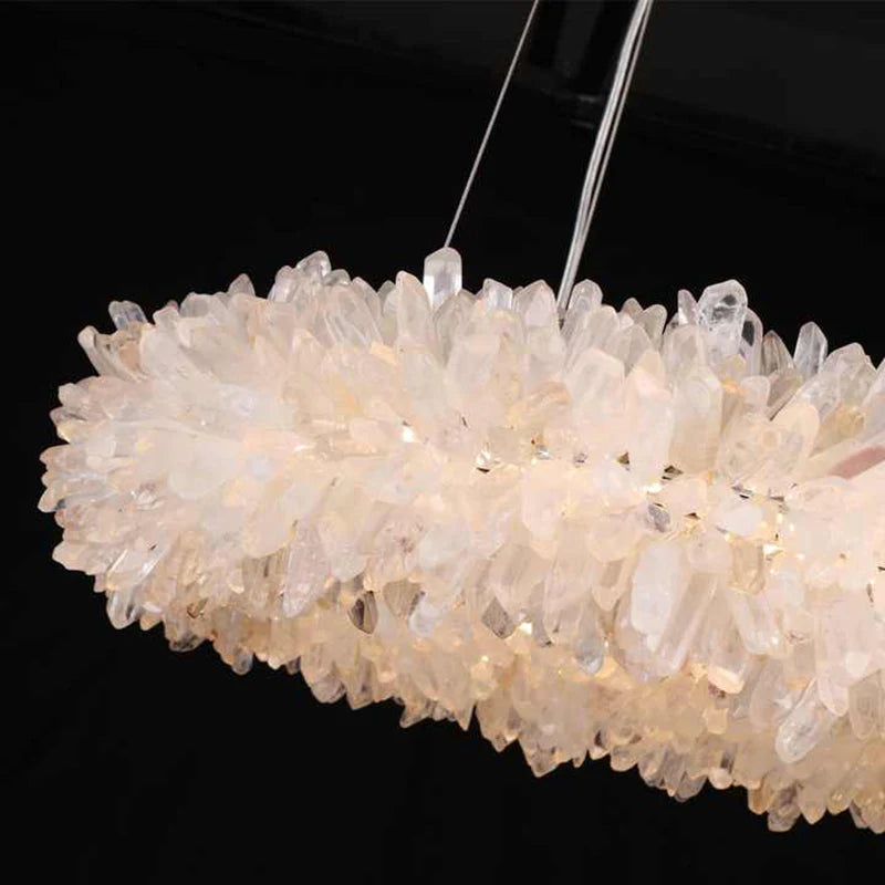Kandice Round Rock Crystal Chandelier 24", 32", 40", 47"