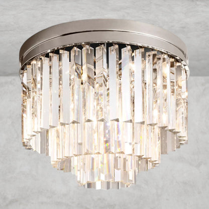 Nickel / 20" 1920s Odeon Flushmount 20"