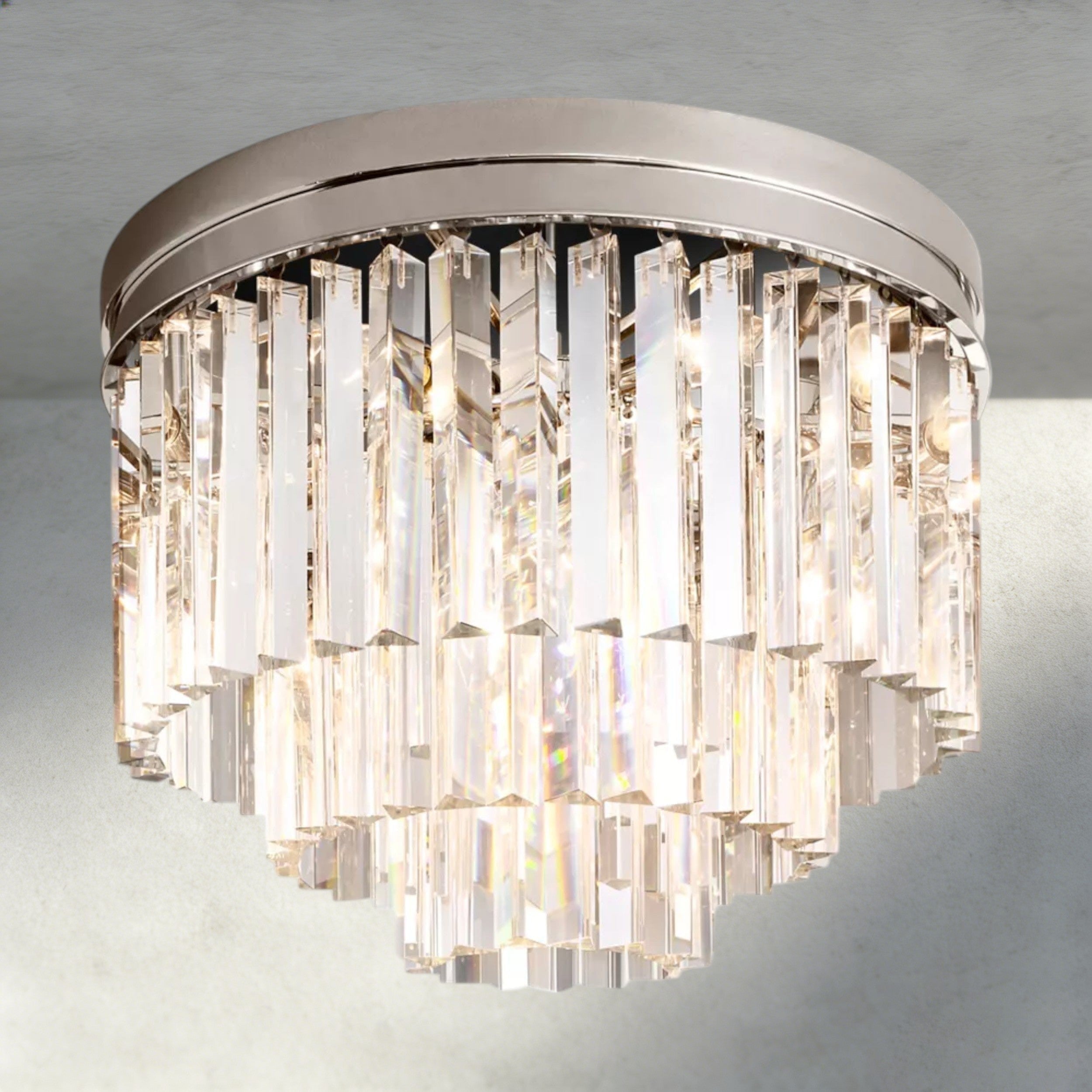 Nickel / 20" 1920s Odeon Flushmount 20"