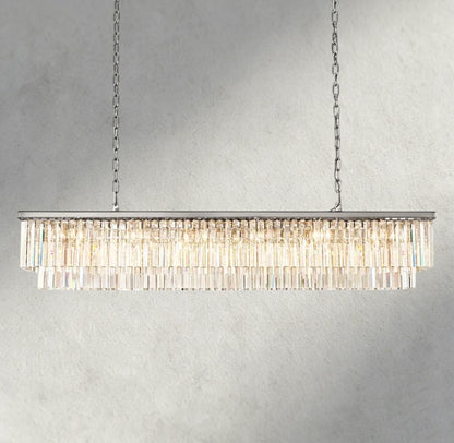 70" / Nickel 1920S Odeon Rectangular Chandelier 40", 49", 59"