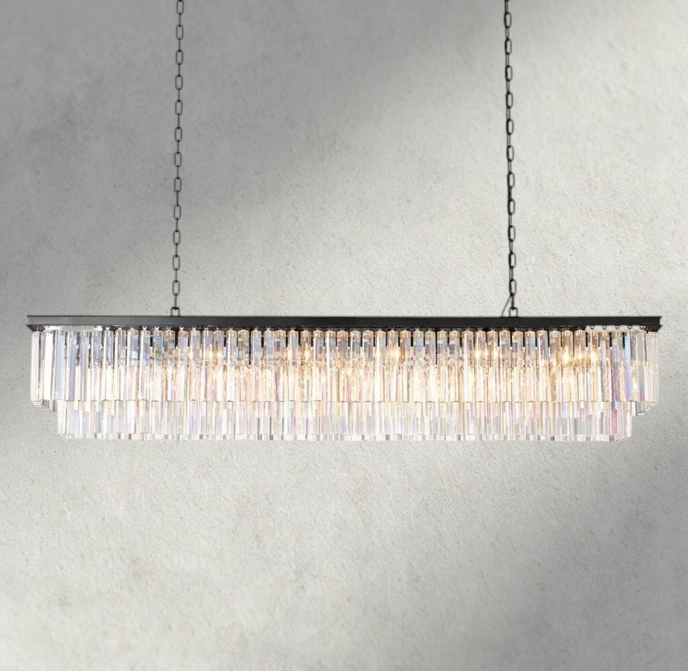 70" / Bronze 1920S Odeon Rectangular Chandelier 40", 49", 59"