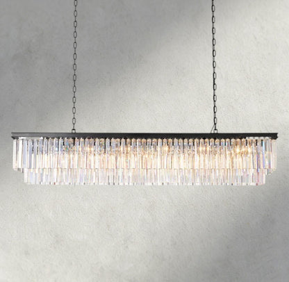 70" / Bronze 1920S Odeon Rectangular Chandelier 40", 49", 59"