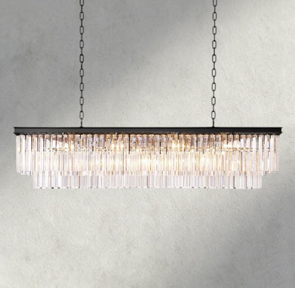 59" / Bronze 1920S Odeon Rectangular Chandelier 40", 49", 59"