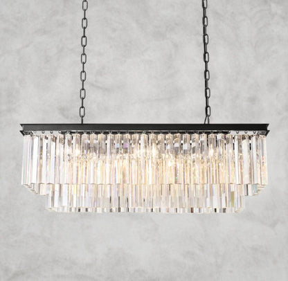 40" / Bronze 1920S Odeon Rectangular Chandelier 40", 49", 59"