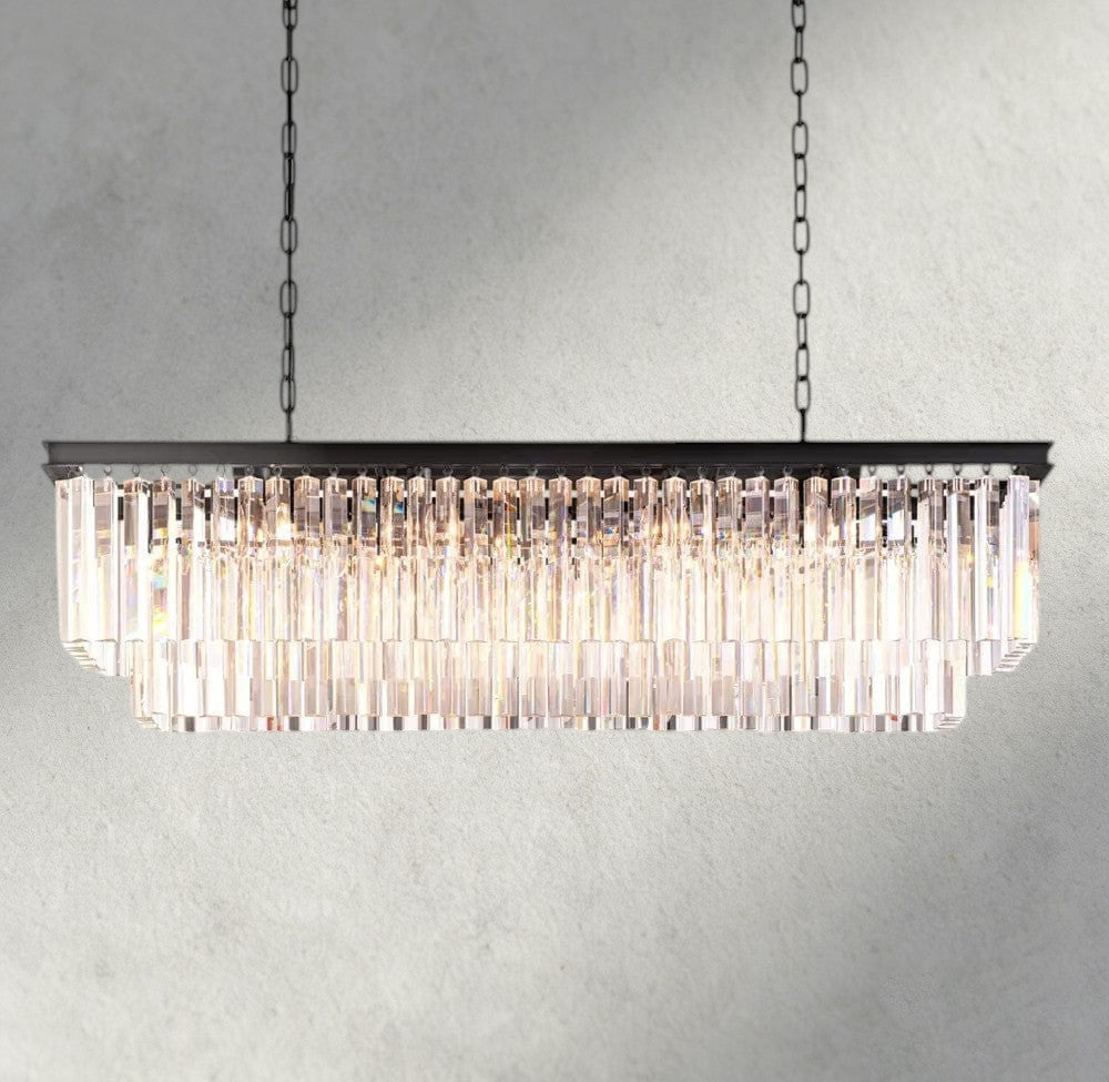 49" / Bronze 1920S Odeon Rectangular Chandelier 40", 49", 59"
