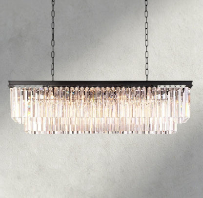 49" / Bronze 1920S Odeon Rectangular Chandelier 40", 49", 59"