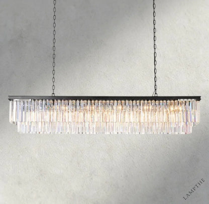 70" / Bronze 1920S Odeon Rectangular Chandelier 40", 49", 59"