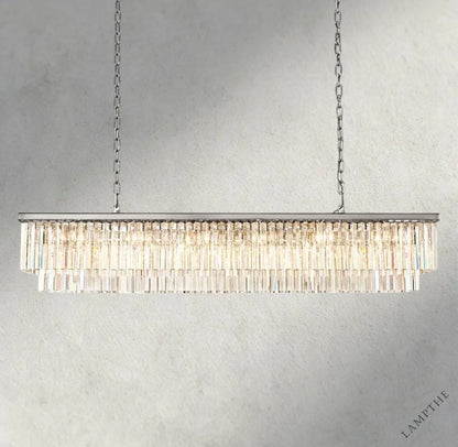 70" / Nickel 1920S Odeon Rectangular Chandelier 40", 49", 59"