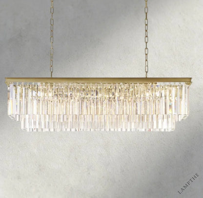 49" / Brass 1920S Odeon Rectangular Chandelier 40", 49", 59"