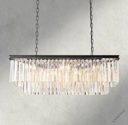 40" / Bronze 1920S Odeon Rectangular Chandelier 40", 49", 59"