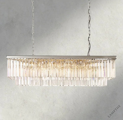 49" / Nickel 1920S Odeon Rectangular Chandelier 40", 49", 59"