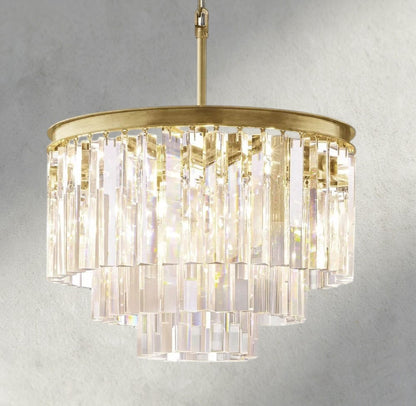 20" / Brass 1920s Odeon Round Chandelier 20", 32", 44"