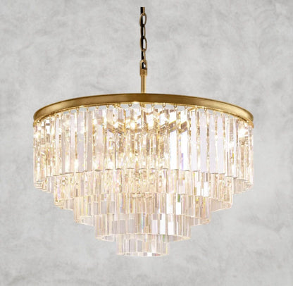 32" / Brass 1920s Odeon Round Chandelier 20", 32", 44"