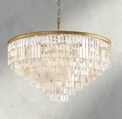 44" / Brass 1920s Odeon Round Chandelier 20", 32", 44"
