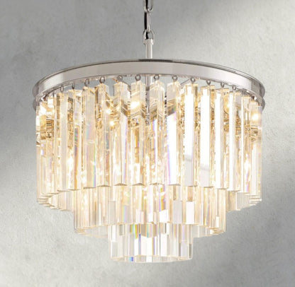20" / Nickel 1920s Odeon Round Chandelier 20", 32", 44"