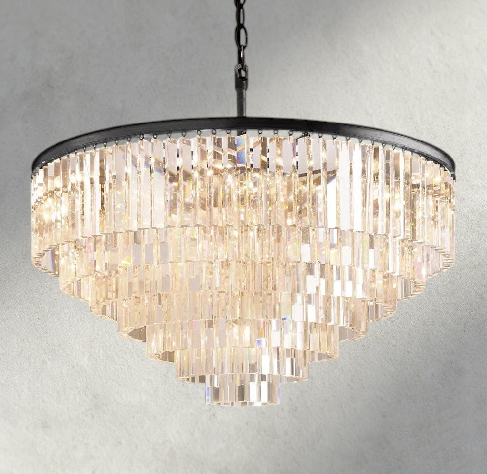 44" / Bronze 1920s Odeon Round Chandelier 20", 32", 44"