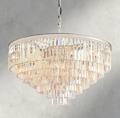 44" / Nickel 1920s Odeon Round Chandelier 20", 32", 44"