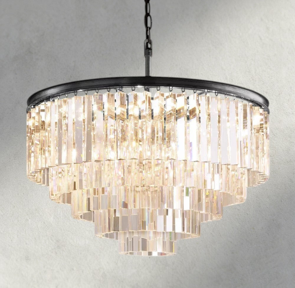 32" / Bronze 1920s Odeon Round Chandelier 20", 32", 44"