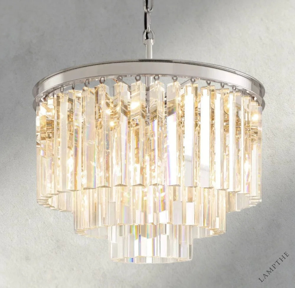 20" / Nickel 1920s Odeon Round Chandelier 20", 32", 44"
