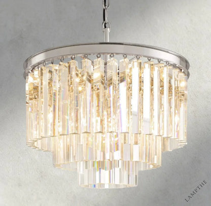 20" / Nickel 1920s Odeon Round Chandelier 20", 32", 44"