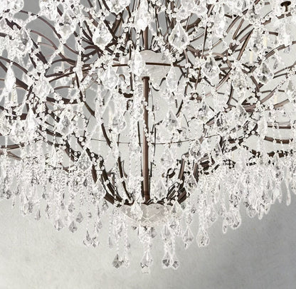 19th C. Rococo Iron & Crystal Round Chandelier 18", 28", 33", 40", 60", 101"