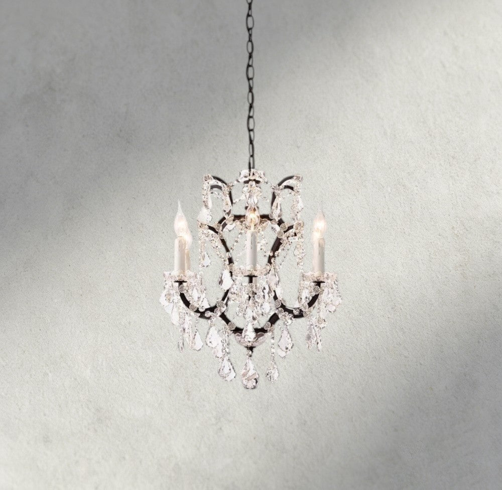 18" / Bronze/ Clear Crystal 19th C. Rococo Iron & Crystal Round Chandelier 18", 28", 33", 40", 60", 101"