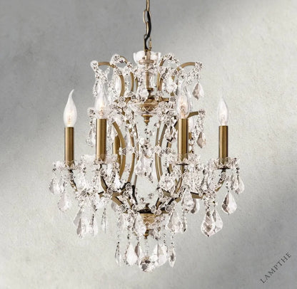 18" / Brass/Clear Crystal 19th C. Rococo Iron & Crystal Round Chandelier 18", 28", 33", 40", 60", 101"