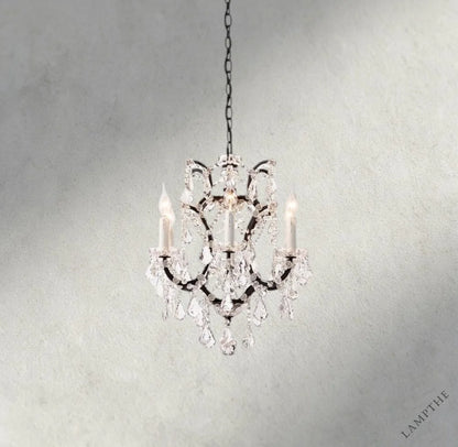 18" / Bronze/ Clear Crystal 19th C. Rococo Iron & Crystal Round Chandelier 18", 28", 33", 40", 60", 101"