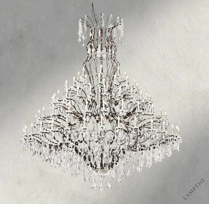101" / Bronze/ Clear Crystal 19th C. Rococo Iron & Crystal Round Chandelier 18", 28", 33", 40", 60", 101"