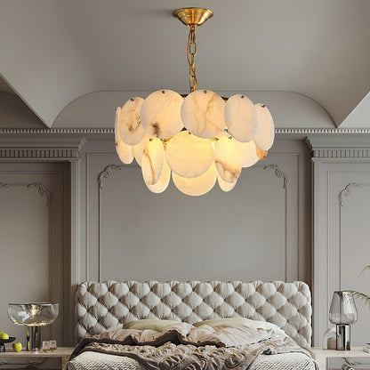 Alabaster Shell Brass Chandelier with 2/3/4/5/6 layer