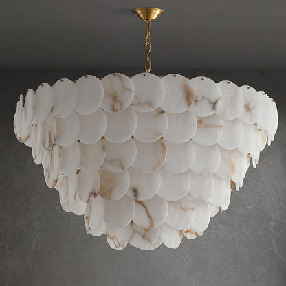Alabaster Shell Brass Chandelier with 2/3/4/5/6 layer