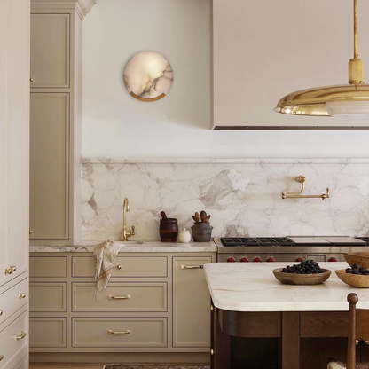 Cairo Alabaster Round Plate Wall Sconce