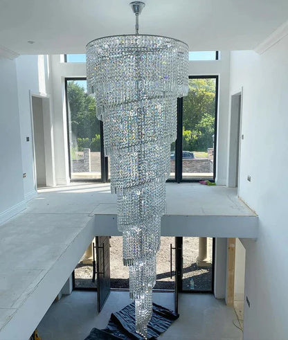 Raster Spiral TieredCrystal Chandelier