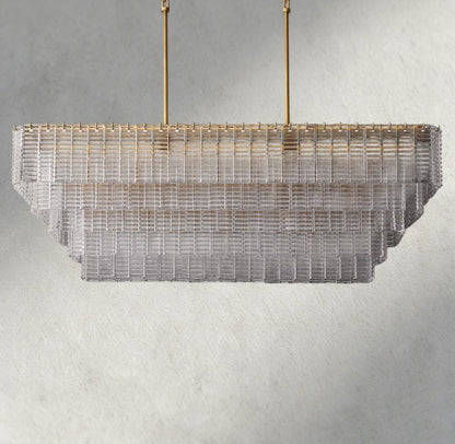 Sirene Clear Glass Rectangular Chandelier 59"