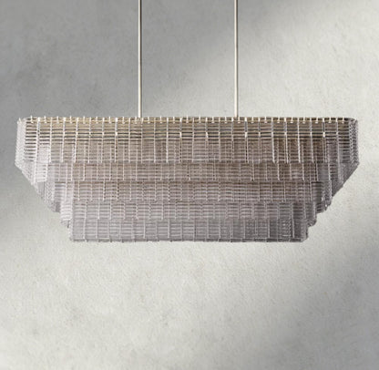 Sirene Clear Glass Rectangular Chandelier 59"
