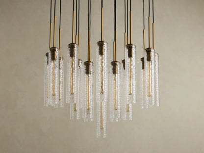 Colleena Hammered Glass Round Chandelier