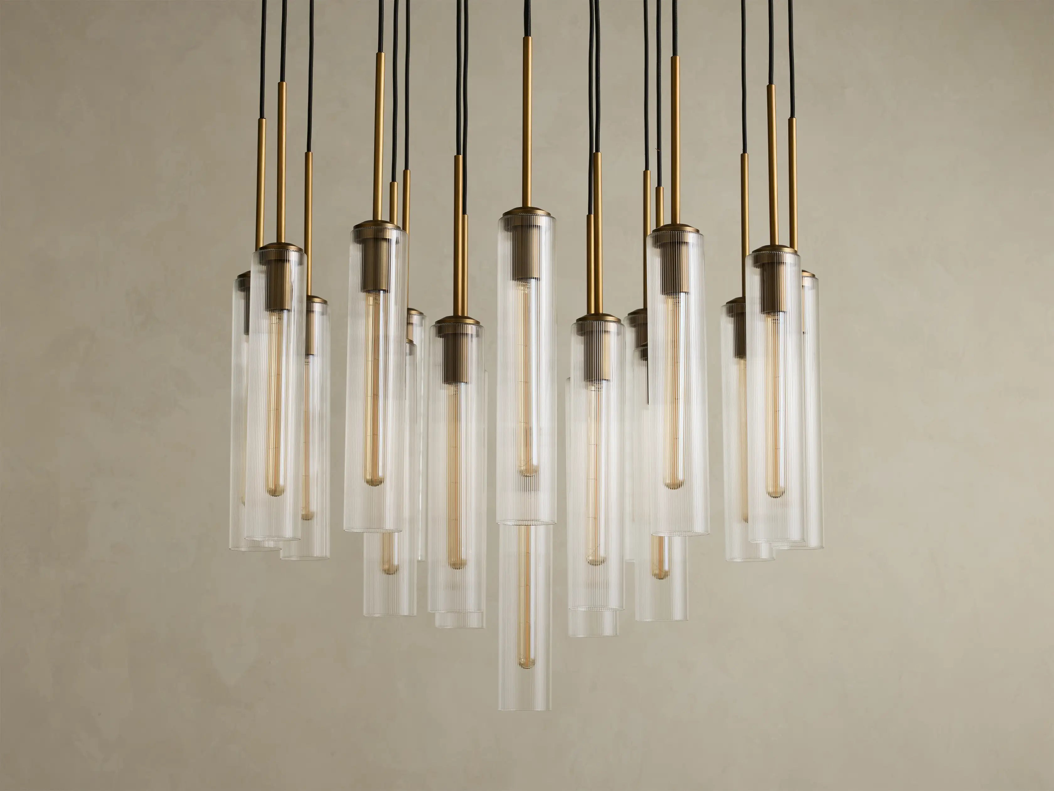 Colleena Fluted Glass Round Chandelier