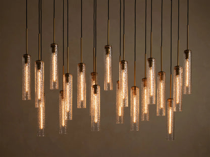 Colleena Linear Hammered Glass Chandelier