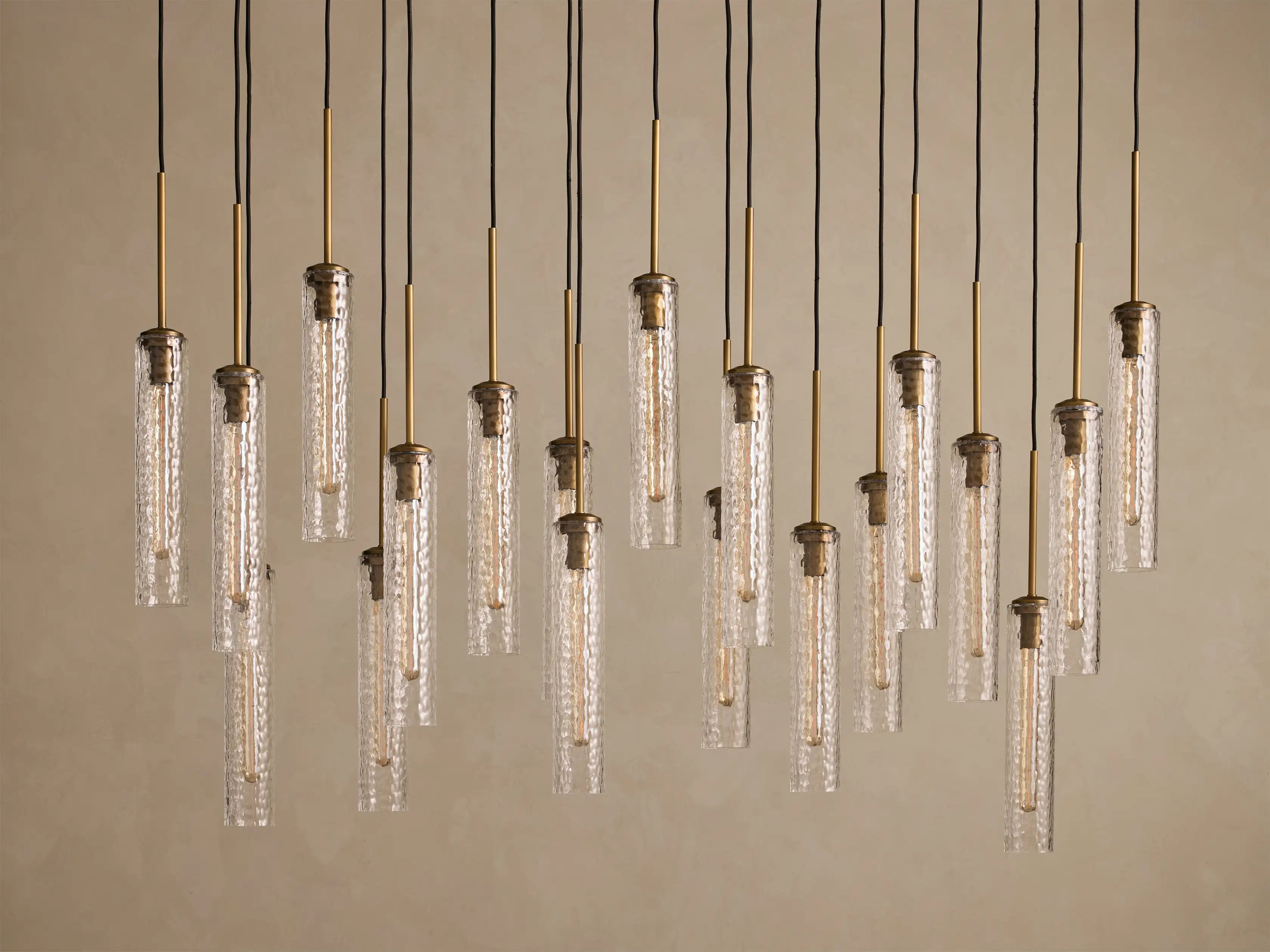 Colleena Linear Hammered Glass Chandelier