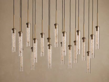 Colleena Linear Hammered Glass Chandelier