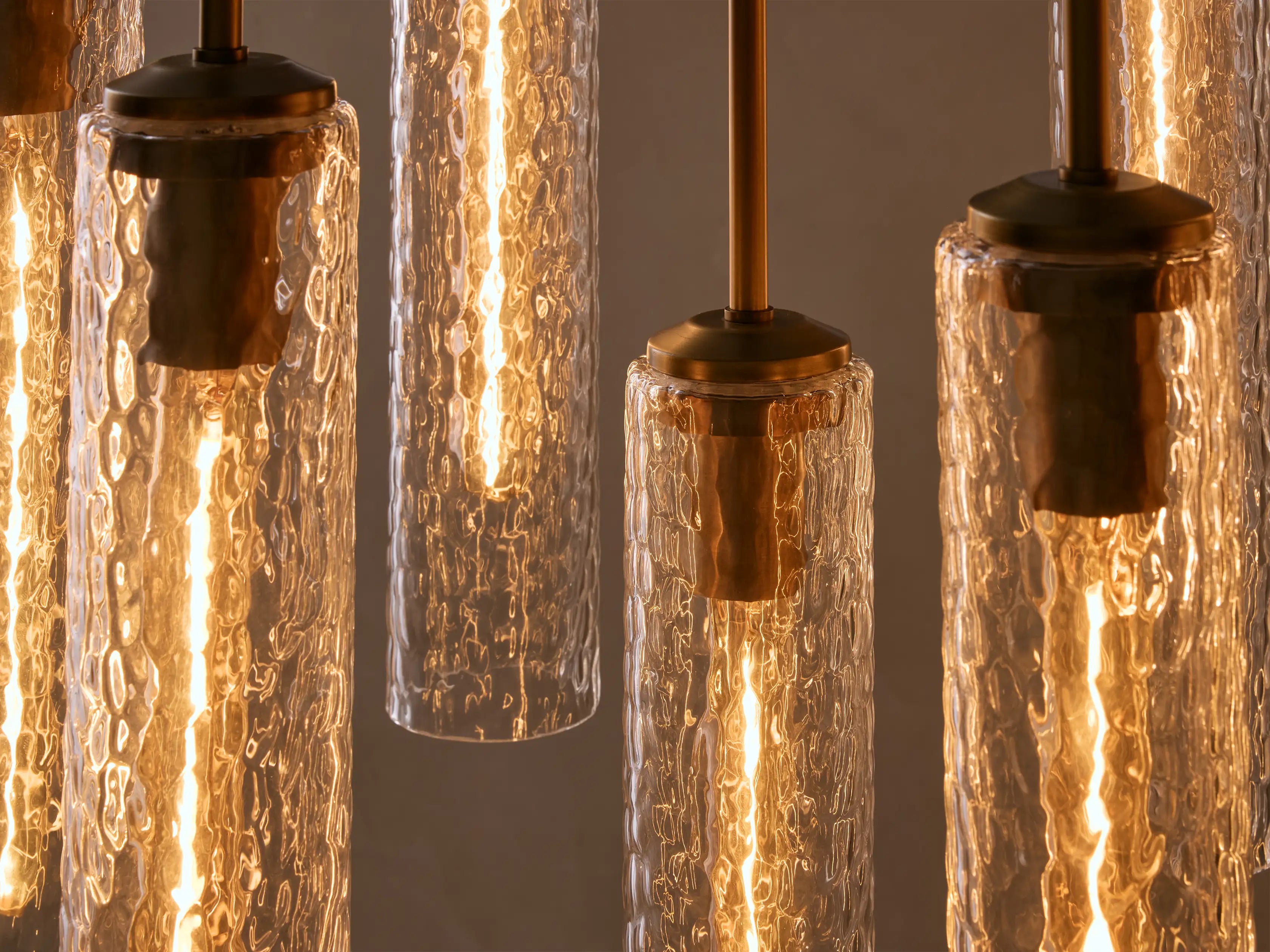 Colleena Linear Hammered Glass Chandelier
