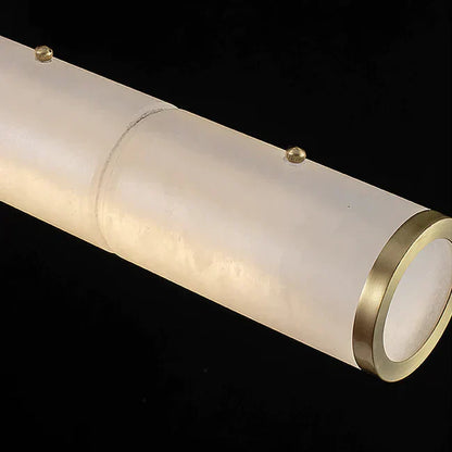 Modern Linear Alabaster Chandelier, Chandelier Over Dining Table