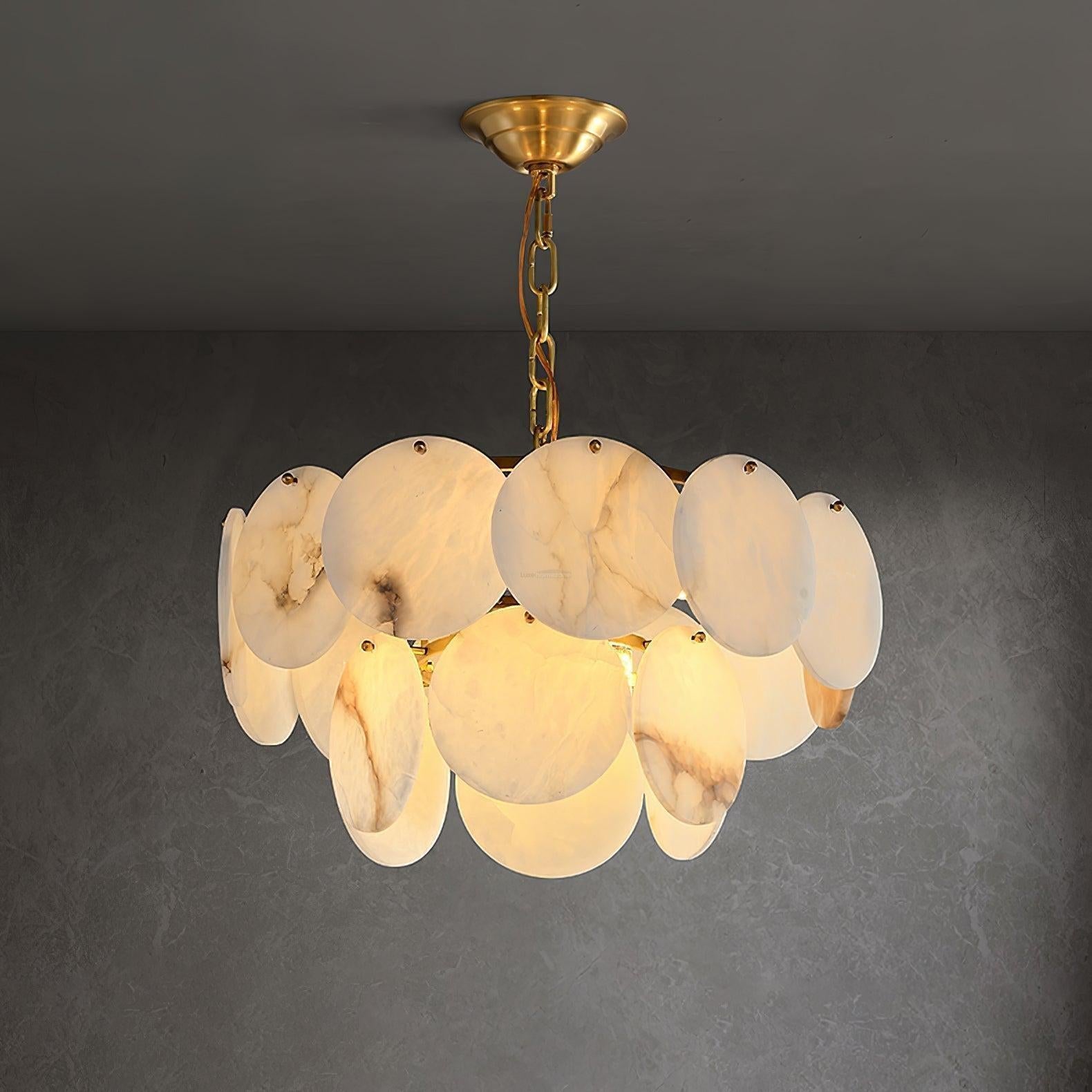 Alabaster Shell Brass Chandelier with 2/3/4/5/6 layer