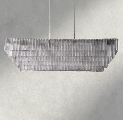 Sirene Clear Glass Rectangular Chandelier 59"