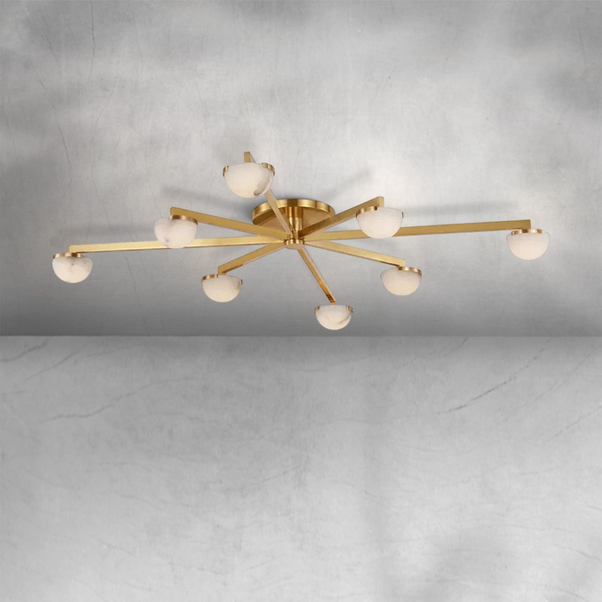 Padra Alabaster Large Staggered Arm Flush Mount