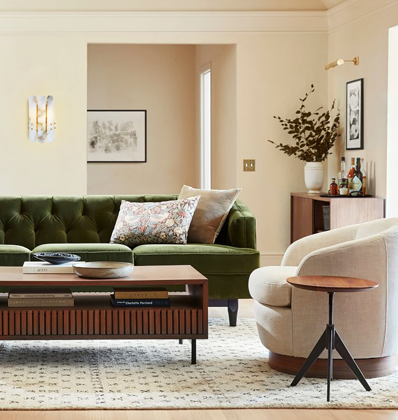 Alabaster Adrian Shield Wall Sconce